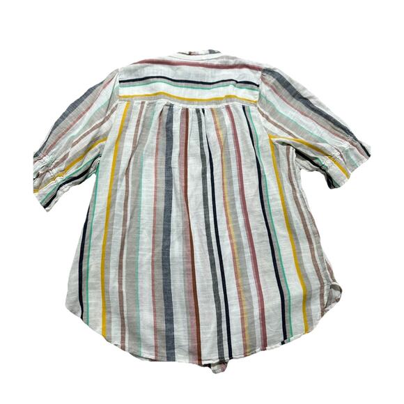 Anthropologie Maeve Sz 10 Alisa Ruffled Short Sleeve Blouse 100% Cotton - Picture 8 of 8